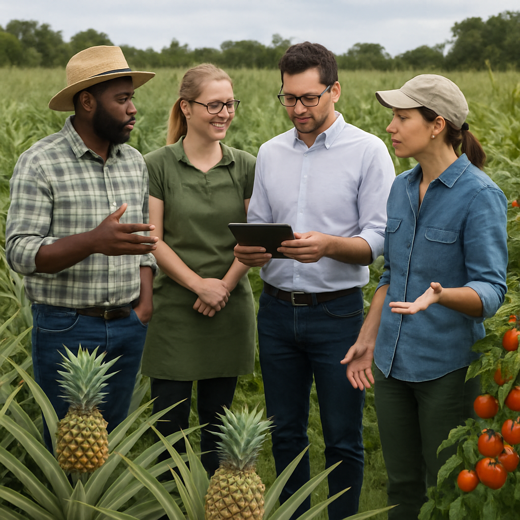 Agricultural experts discussing
